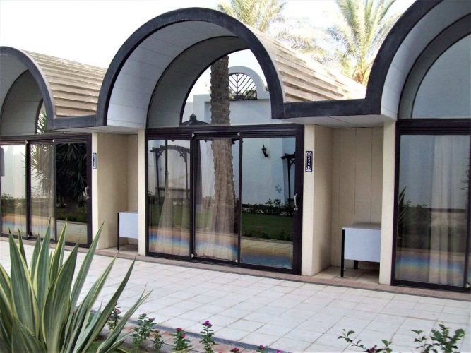 Egypt - Giza - Oasis Hotel - Outside view of our hotel room